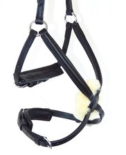 FSS ANATOMICAL Sheepskin PADDED Mexican Grackle Figure 8 Noseband TWIN BUCKLES