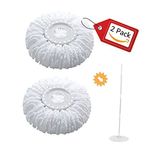 BonusLife Circular Spin Mop Head Refill Replacement 2-Pack