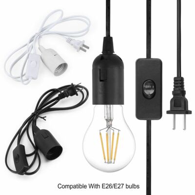 Extension Hanging Lantern Pendant Lamp Cord E26/E27 Light Bulbs Socket w/ Switch