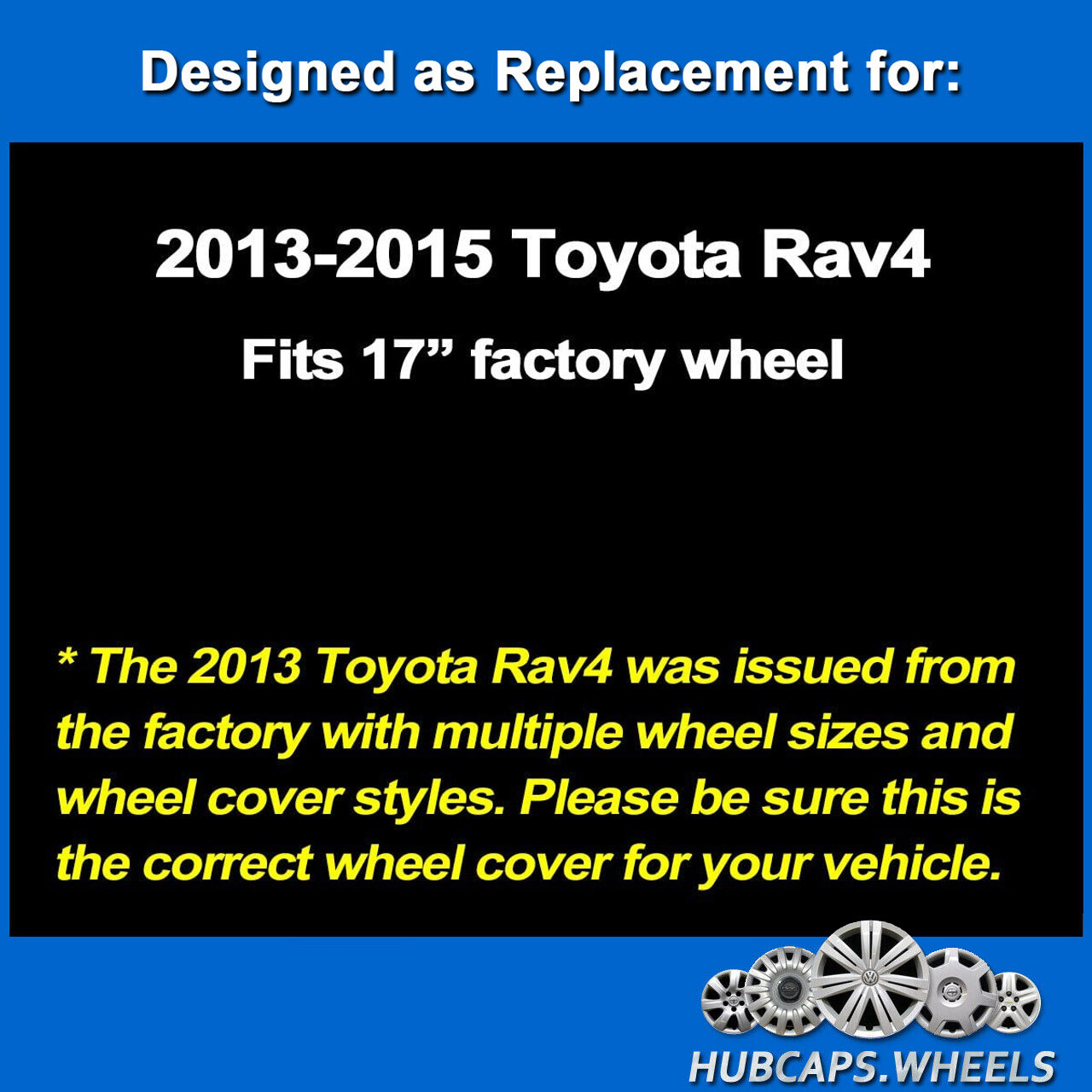 NEW Hubcap Set for Toyota Rav4 20132015 Premium Replica 17" Wheel
