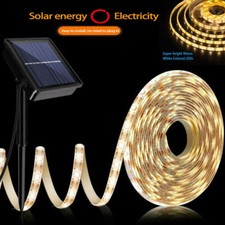 Solar LED 2835 Wasserdichte Strip Streifen Lichtband 8 Modi Außen Garten 3M 5M