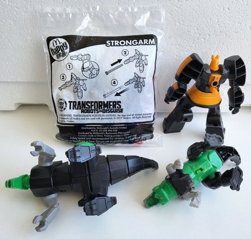 Transformers LOT of 4 Robots In Disguise McDonalds 2015 Grimlock Drift Strongarm - Picture 4 of 4