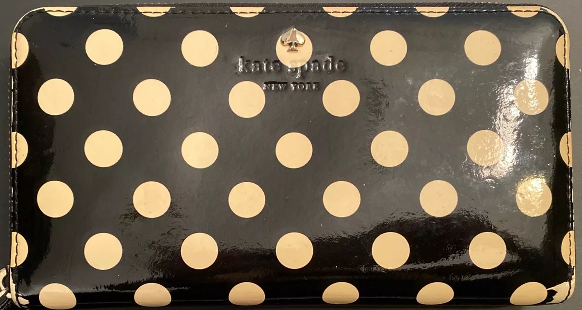 KATE SPADE Women s Black Beige Cedar Street Dot Lacey Wallet 134429
