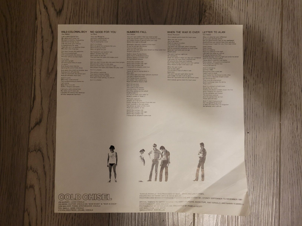 Cold Chisel Circus Animals Vinyl LP Record 1982 Elektra Records PROMO