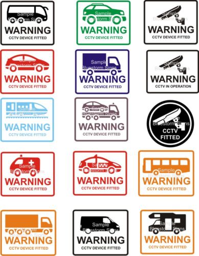 CCTV Security Device Fitted Warning Sticker X1 Coach 4x4 Car HGV  - Afbeelding 1 van 16