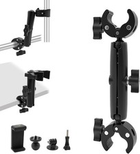 Double Super Clamp Mount Umbrella Holder with 360 Magic Arm Heavy Duty