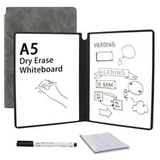 OCHYIT Whiteboard Notebook, Portable Dry Erase A5, whiteboard notebook grey