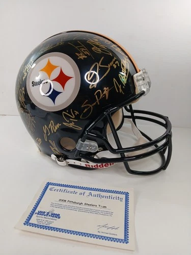 2008 Pittsburgh Steelers Autographed Full Helmet Ben Roethlisberger/Team COA