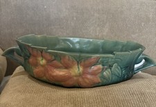 Vintage ROSEVILLE POTTERY Clematis Console Bowl, 458-0 circa 1941