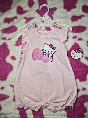 12 Months Hello Kitty Pink Leopard 2-Piece Romper Set - New, See Description
