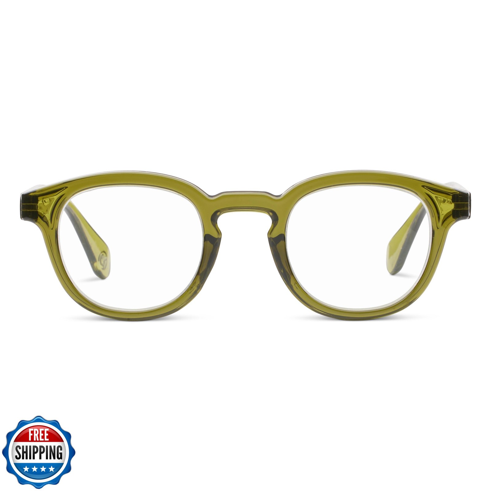 PeeperSpecs Asher Round Blue Light Blocking Glasses for Men in Green-image
