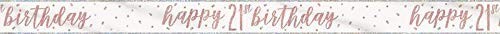 Stunning Rose Gold Happy 21st Birthday Glitz Foil Banner 274cm - Dazzling Part 1590₽