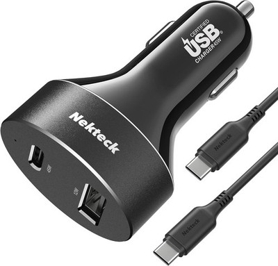 Nekteck 45W USB-C Car Charger, PD 3.0 QC 3.0 with 3.3FT Cable