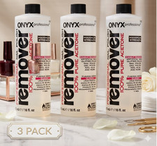 (Pack of 3 ) Onyx Professional 100% Pure Acetone Nail Polish Remover, 16 fl oz