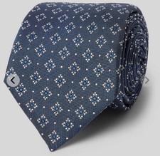 Hugo Boss Mens Navy Dress Tie Smart Brand New Silk Blend 7.5cm Pattered