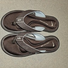 Sandalias Nike Confort Plantilla Para Mujer 7 Marrón Azul Tanga Chanclas Playa Piscina