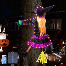 ILLUMINEW Halloween Decorations, Solar Witch Large Crashing Witch into Tree Outd