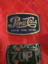 Vintage Pepsi-Cola 7UP Belt Buckles Lot Soda Advertising Enamel USA