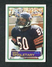 Mike Singletary Bears Rookie Middle Linebacker 1983 Topps Football Card #38 RC. rookie card picture