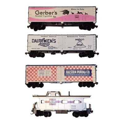 Lot Of 4 HO Reefers Caboose Advertising Gerber Dairymen's Ralston Kadee Coup RTR