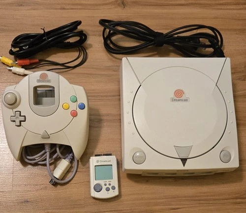 Sega Dreamcast 512GB GDEMU Console Bundle Controller And VMU Memory Card Cords