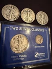 4 Walking Liberty Half Dollars 1937D 1937S 1943 1944D and 1941 Mercury Dime