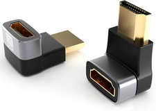 8K 60Hz Right Angle HDMI Adapter, 90 Degree and 270 Degree HDMI Adapter 2 Pack
