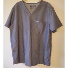 Figs Scrub Top Technical Collection Mens Large Gray 3 Pockets V Neck TM3000