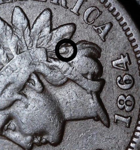 1864L INDIAN HEAD CENT - FINE/VF