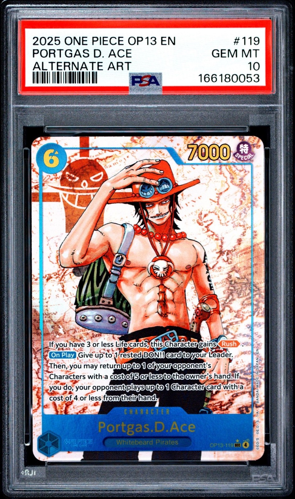 One Piece Portgas D Ace Alternate Art OP13-119 PSA 10 Gem