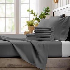 6 Piece Queen Size Sheet Set, 100 Viscose Made from Bamboo, Breathable Ultra...