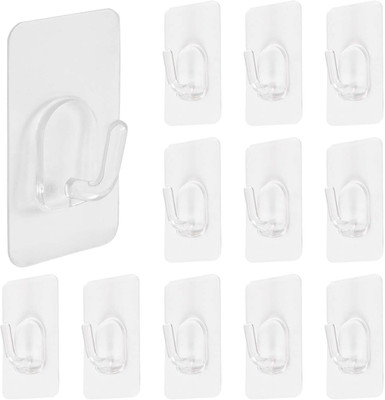 12 Stück Transparente Haken,Große Klebehaken Extra Stark,Selbstklebende Haken,Wa