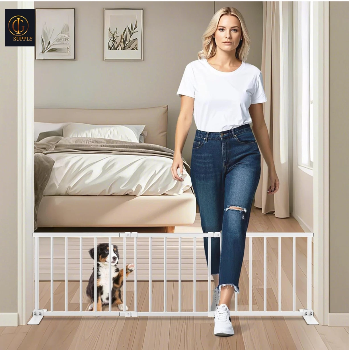 Freestanding Short Dog Gate, 13" Tall Small Pet Gate Easily Step Over, 16"- 44..
Opens in a new wind