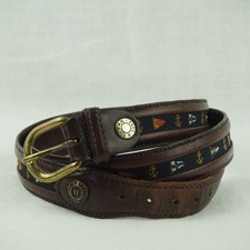 Cintura Paul & Shark Yachting pelle fibbia ottone bandiere marina uomo taglia 40 Italia