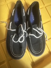 Nautica Kids Boys Spinnaker Size 2 Navy Canvas Pintuck Oxfords Boat Shoes
