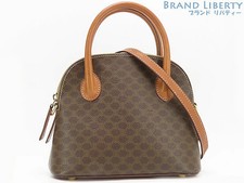 CELINE Macadam Vintage Shoulder Bag PVC Leather Crossbody Handbag Authentic
