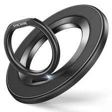 SYNCWIRE Magnetic Phone Ring Holder for Single ring, Ring-1PCS-Black