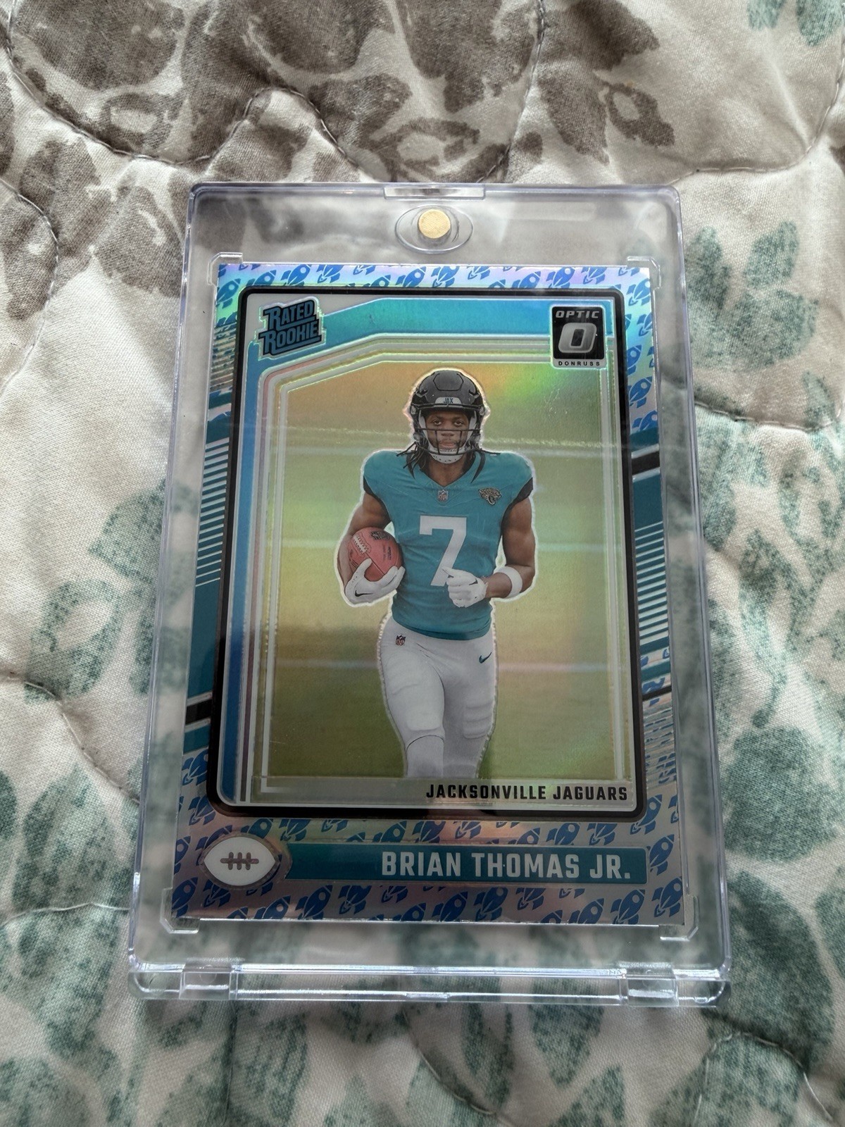 2024 Panini Donruss Optic Brian Thomas Jr. #214 Holo Rocket Emoji Prizm RC SSP