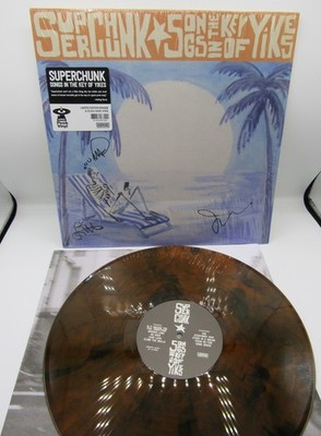 SIGNED Superchunk Songs in the Key of Yikes orange/black vinyl Merge MRG870 lp 