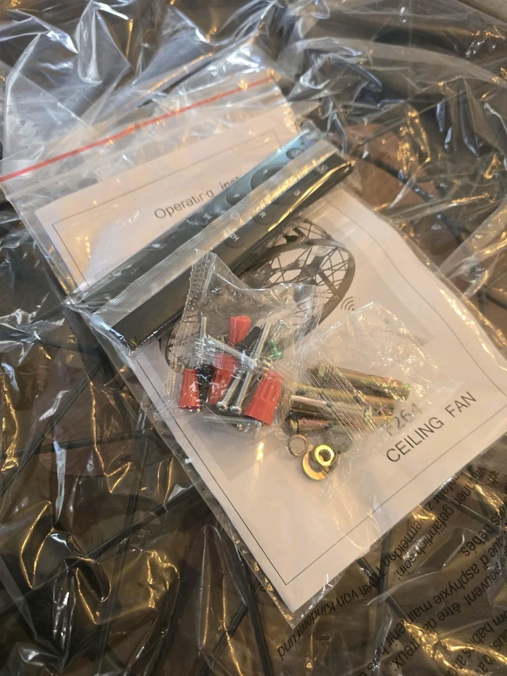 REDSTAR Retro 20" Low-Profile, Caged Ceiling Fan with Light, Remote Control - Image 3 of 4