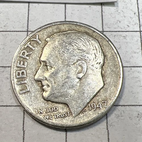 1947   Silver Roosevelt Dime - 90% Silver - Free Shipping  - Loose