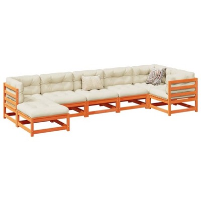 Gartenmöbel Sofa Garten Garnitur Lounge Sitzgruppe 7-tlg. Massivholz vidaXL