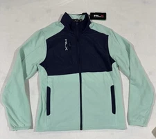 RLX Ralph Lauren Jacket Mens Sm Mint Navy Full Zip Fleece Golf Athletic NWT $198