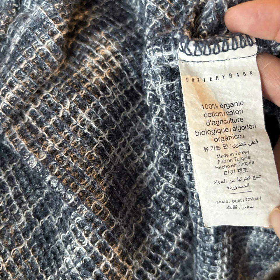 Albornoz Pottery Barn de algodón orgánico para mujer pequeño ropa de salón spa viaje *DEFECTOS Foto 4 de 4