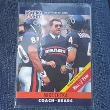 Pro Set 1990 Mike Ditka #59 Chicago Bears NFL Hall of Fame Football Card