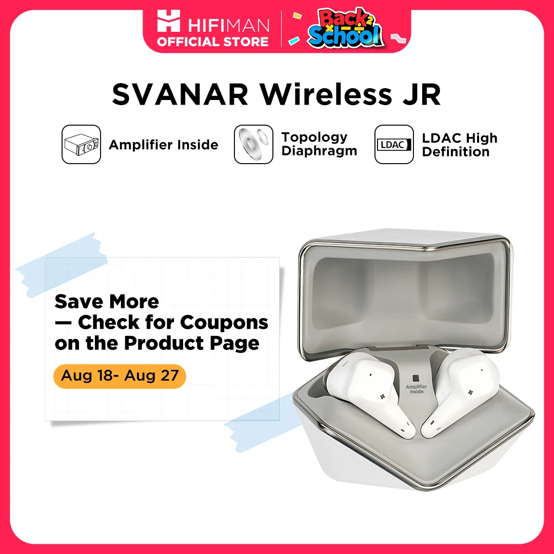 SVANAR Wireless Jr Hi-Fi Noise Cancelling Bluetooth Earphones with Amplifier
