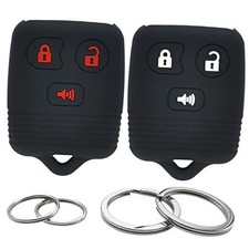 2Pcs Silicone 3 Buttons Key Fob Cover Remote Case Keyless Protector Compatible