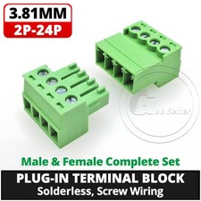 In-Line Cable Pluggable Non Solder PCB Screw Connector 2EDGRK 3.81mm 2Pin-24Pin