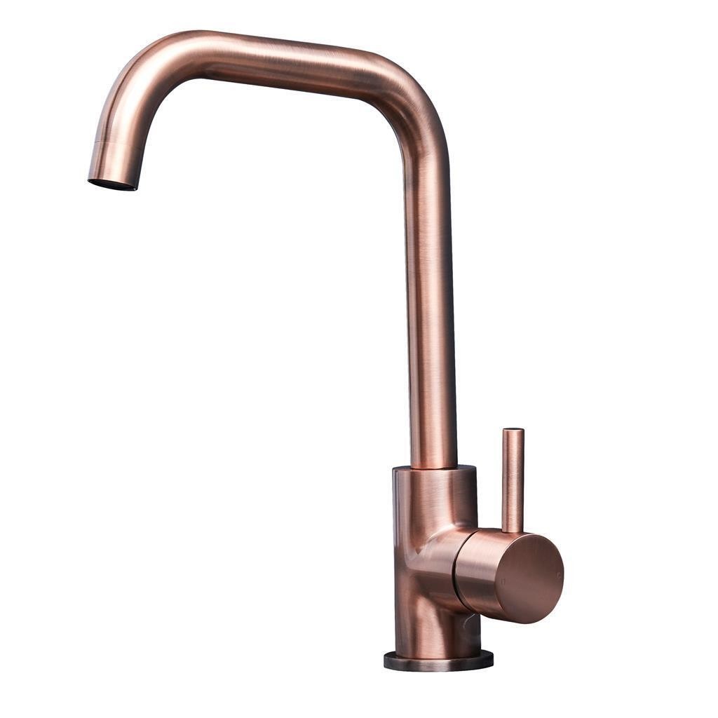 Liquida W10CP Copper D-Shape Swivel Spout Single Lever Kitchen Tap
