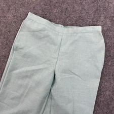 Alfred Dunner Petite Pants Size 10P Light Green Classic Fit Elastic Waist Womens